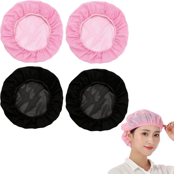 DESIGNICE Pack of 4 Hair Net for Sleeping, Hair Protection for the Night, Bonnet Sleep Cap, Hair Protection, Adjustable Hairstyle Network Hat