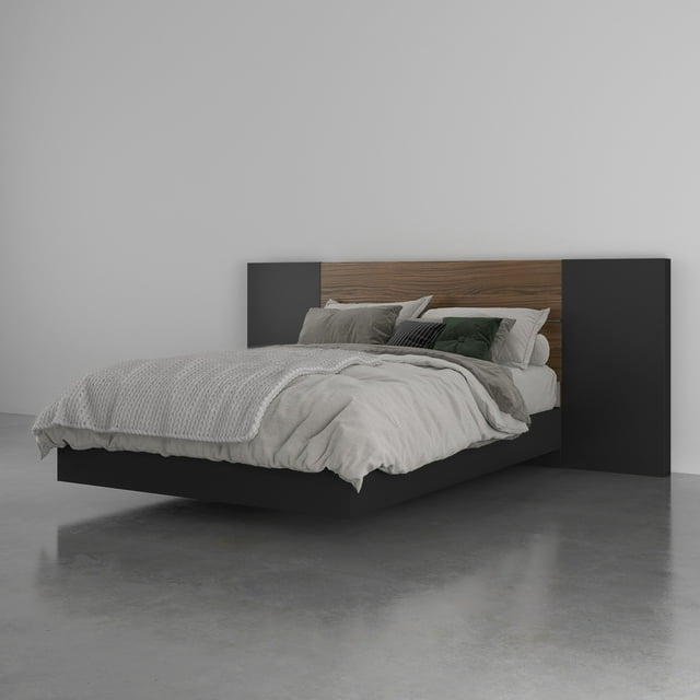 Mantra 3 Piece Full Size Bedroom Set Walnut and Black