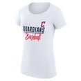 thumbnail image 2 of Women's G-III 4Her by Carl Banks  White Cleveland Guardians Team Graphic Fitted T-Shirt, 2 of 3