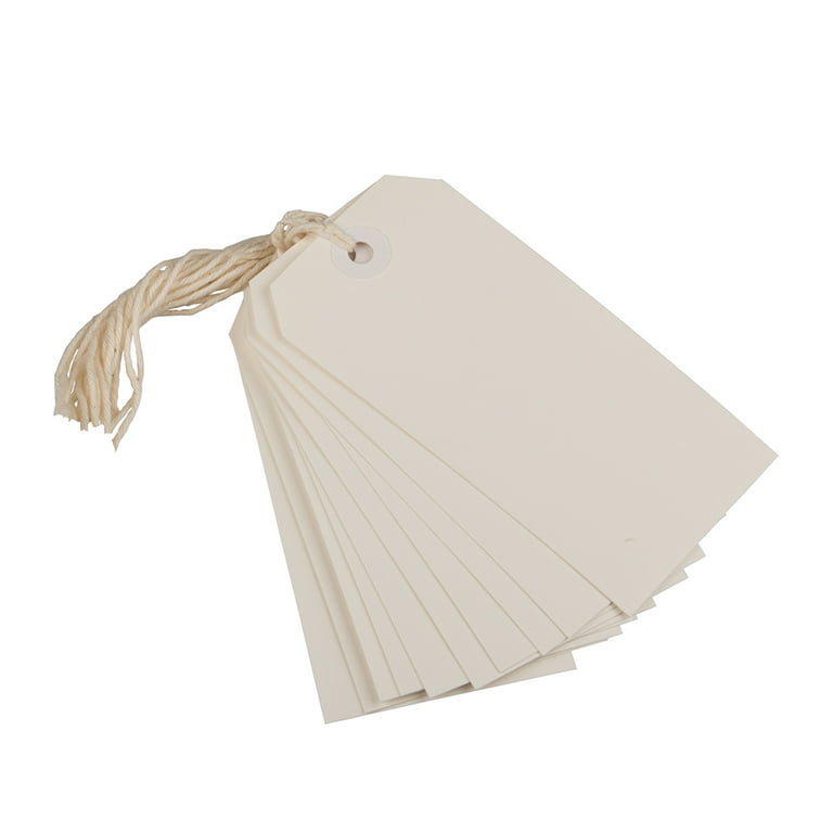 Size 4 white scallop top string tags/ merchandise price tags, 100 pcs – My  Supplies Source