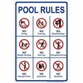 thumbnail image 2 of Signways, Pool Rules Sign, No Diving No Pushing No Peeing in Pool Reflective Aluminum, Made in the USA Non-Reflective 10" x 14", 2 of 4