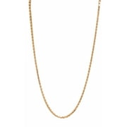 2.1mm 14k Yellow Gold Plated Round Snake Chain Necklace, 24 inches