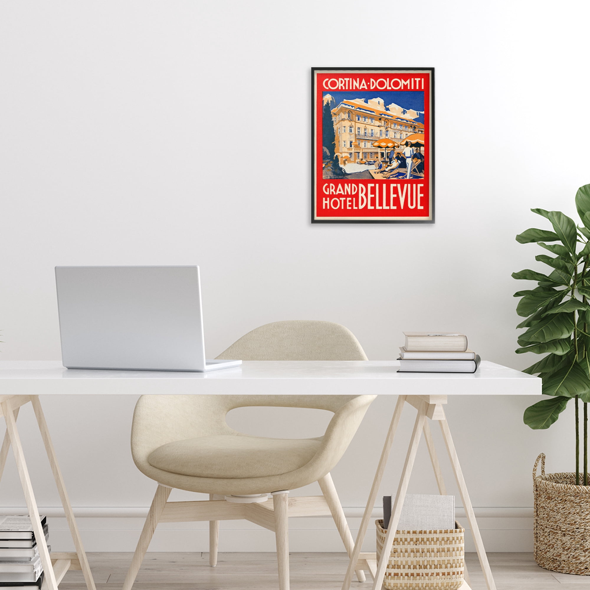Stupell Industries Grand Hotel Bellevue Vintage Black Framed Giclee Art, design by Print Collection