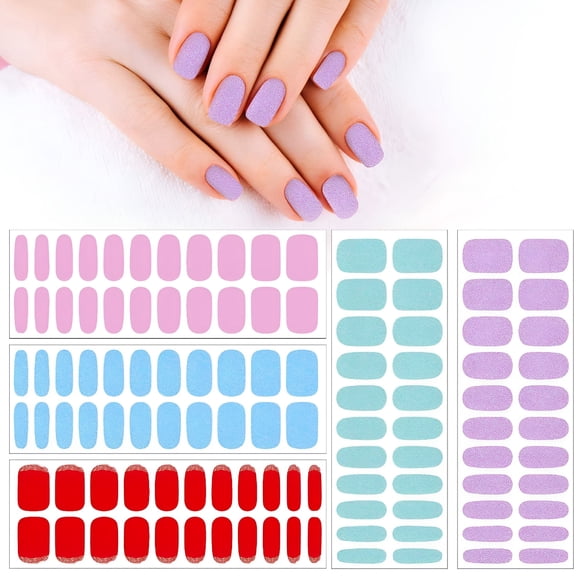 LAMIRO Gel Nail Strips, 22PCS Semi Cured Gel Nail Stickers Starter Kit, Nail Strips for Nails Full Nail Wraps Gel, Cured Press on Nails Long Lasting, Easy to Apply & Remove