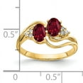 thumbnail image 2 of Primal Gold 14 Karat Yellow Gold 6x4mm Oval Lab Created Ruby and AAA Diamond Ring, 2 of 4