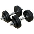 thumbnail image 1 of PRISP Adjustable Weight Dumbbells Set - Includes 2 Bars, Cast Iron Plates and Threaded Collars; Pair of Spinlock Dumbbells, 1 of 4
