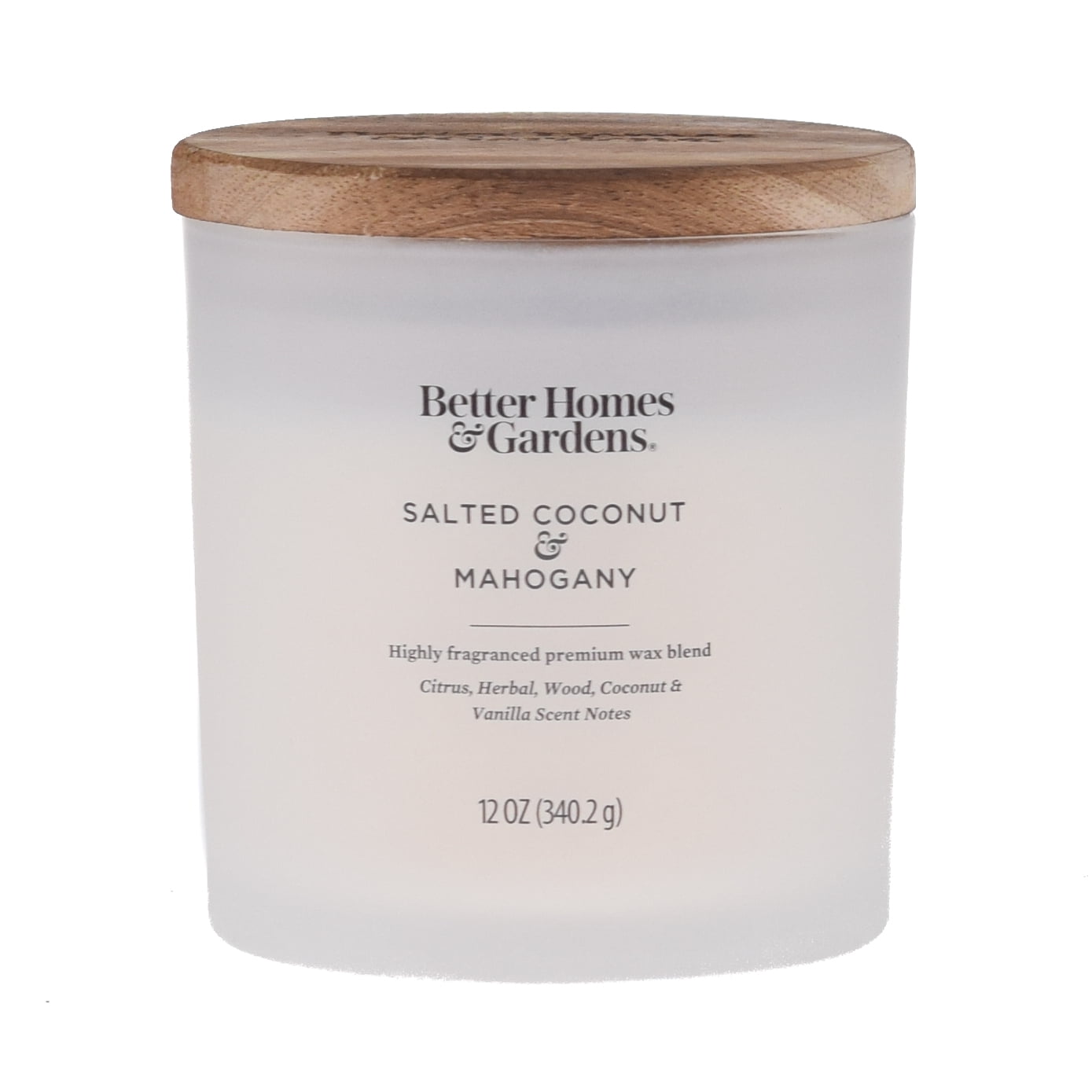 Better Homes & Gardens 12oz Salted Coconut & Mahogany Scented 2-wick Jar Candle