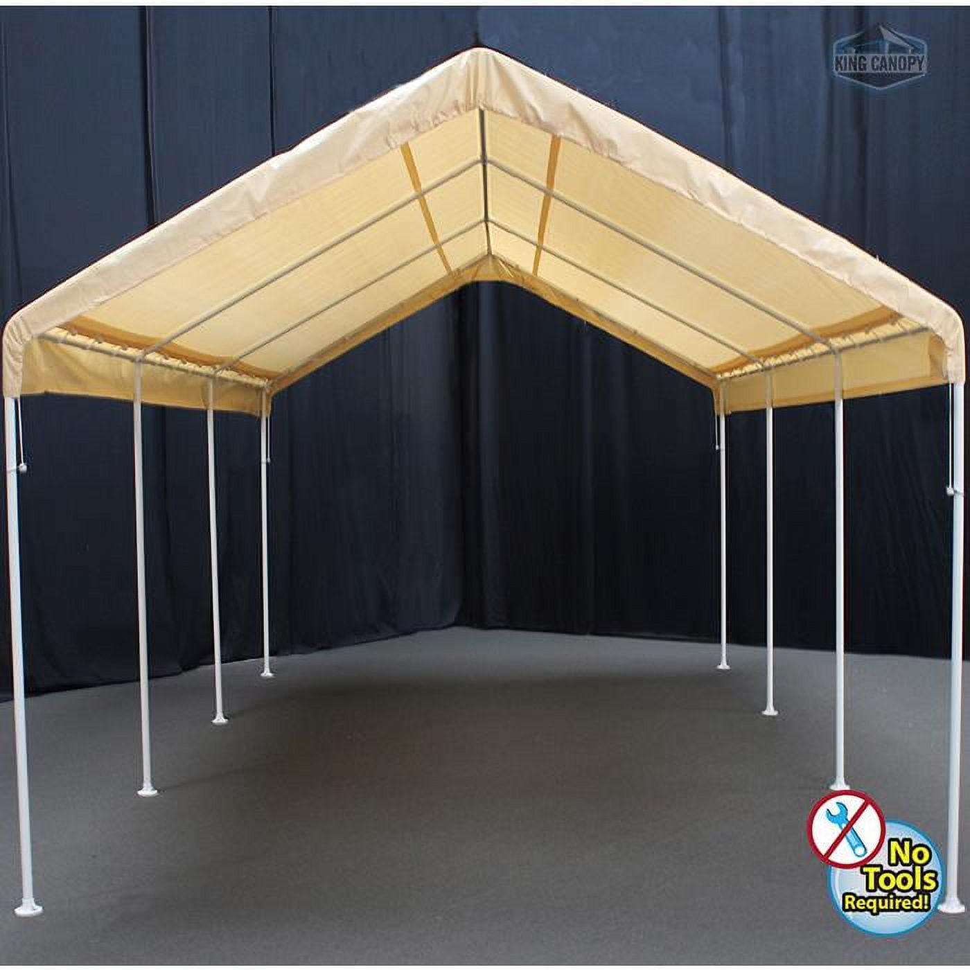 King Canopy Universal Canopy 10' x 20' , 1 3/8-Inch Steel Frame, 8 Leg, Tan
