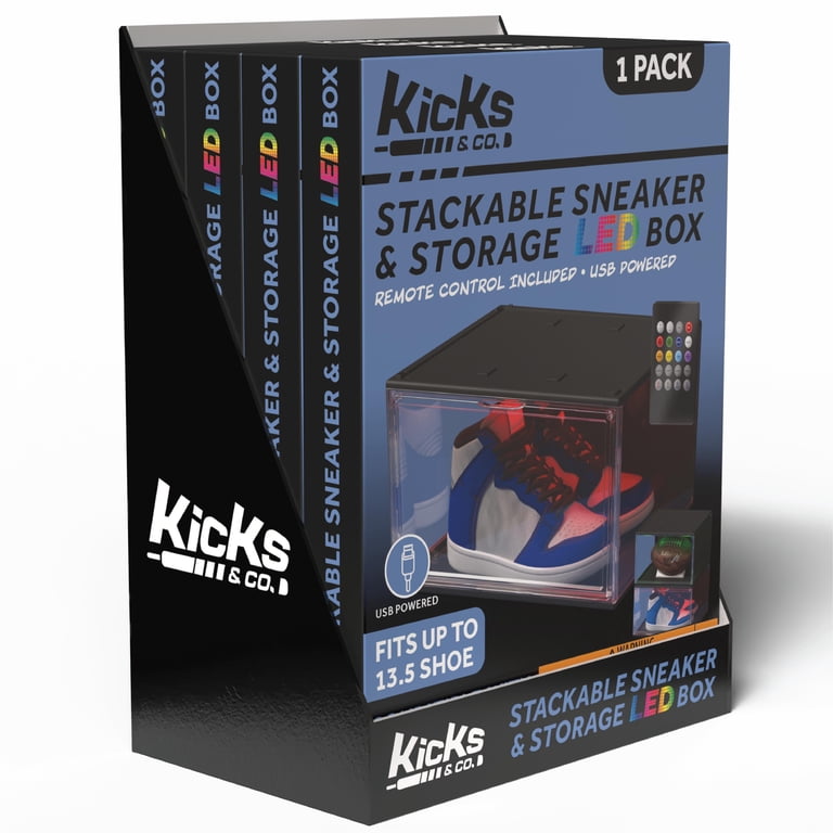 Kicks & Co XL Clear Plastic Stackable Shoe Storage Box for
