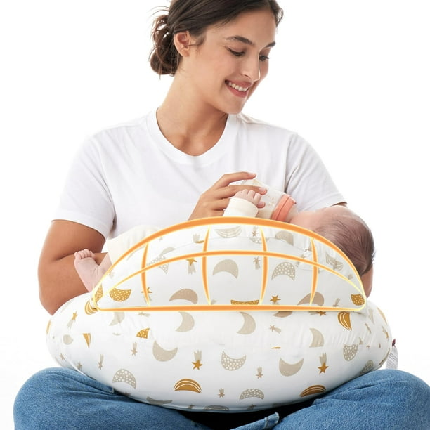 Almohada de Lactancia Momcozy con Posicionador Corporal y Valla de Seguridad 72x46x20 cm