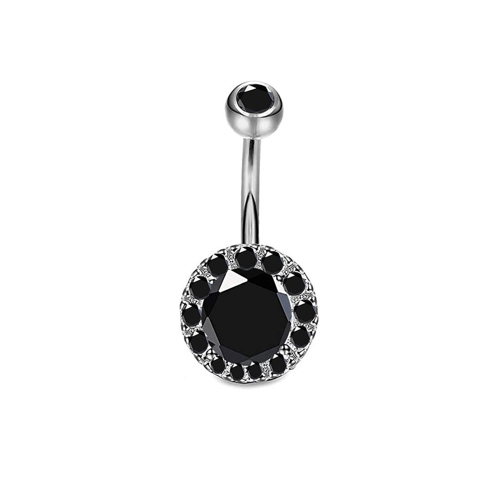 Anti Allergy Round Zircon Piercing Navel Surgical Belly Button Rings Navel Piercing Belly Button
