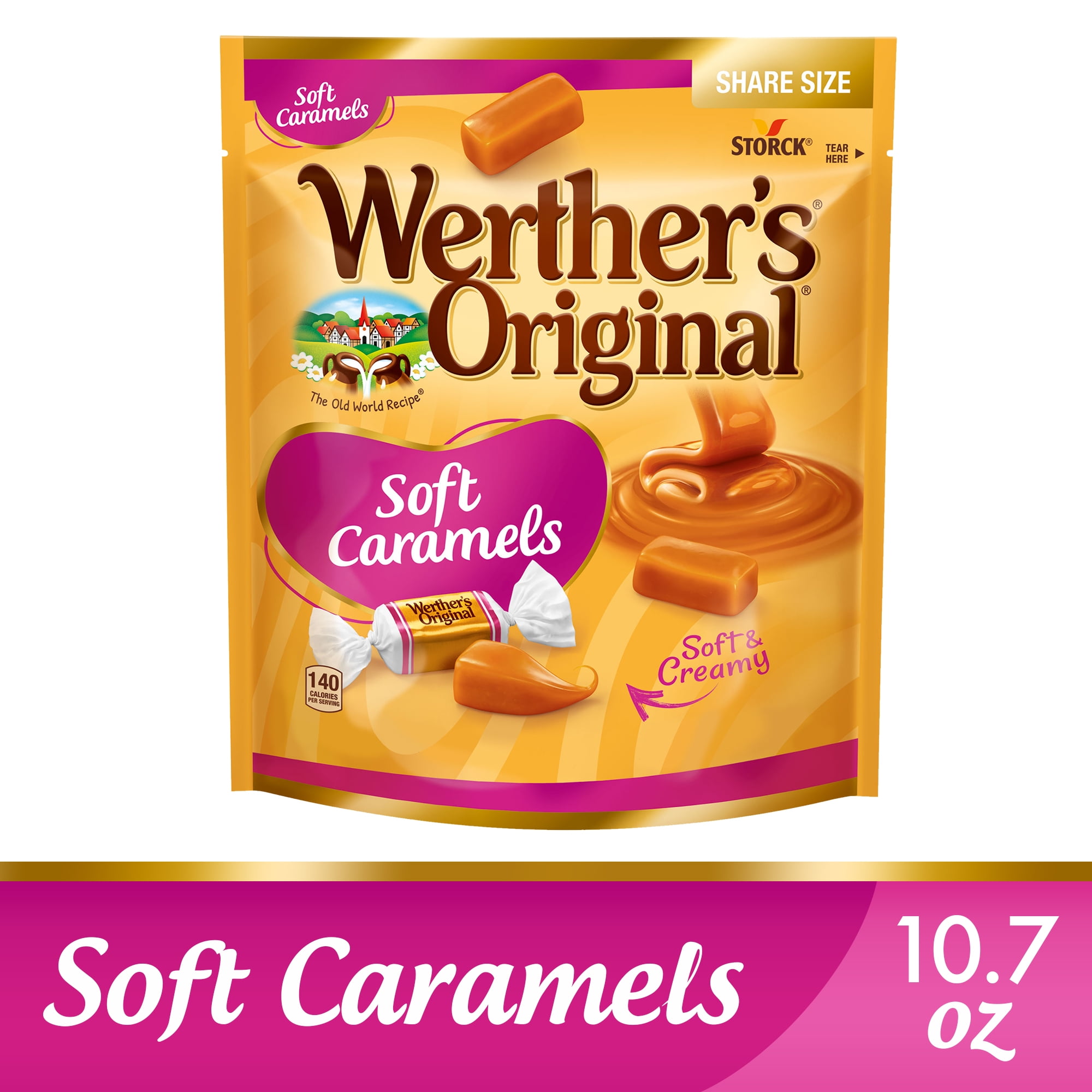 (3 pack) Werther's Original Individually Wrapped Soft Caramels, 10.8oz Sharing Size Bag