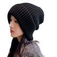 thumbnail image 4 of Gorro de lana para mujer, gorro de invierno holgado, grueso, cálido, de punto, para otoño e invierno, 4 of 6