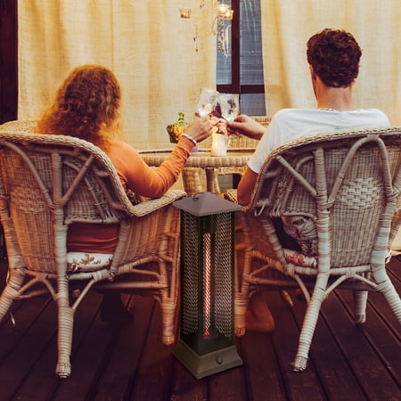 Outsunny Small Patio Heater, 1500W Electric Infrared Outdoor Heater with IP54 Safety Rating & Tip-Over Protection, Silent, Handle & Burn Shield