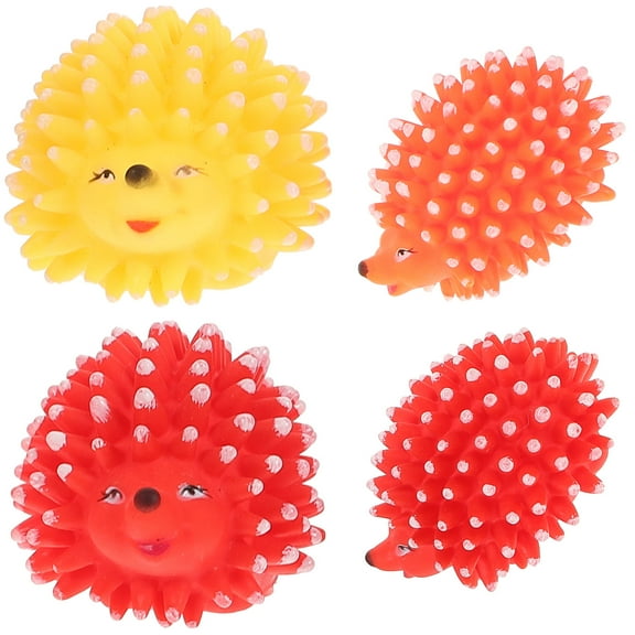 Milisten 4Pcs Dog Squeakers Supple Material Hedgehog Shape Pet Interactive Toy for Small Dogs