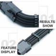 thumbnail image 5 of KAKOWELY Nylon Braided Computer Motherboard PCIE GPU Power Adapter Cable Cord 8PIN 30cm,11.81"X1.18"X0.39", 5 of 5