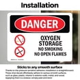 thumbnail image 3 of (2 Pack) Oxygen Storage No Smoking No Open Flames OSHA Danger Sign, 3 of 7