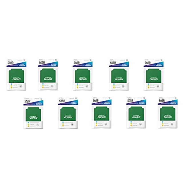 10 Packs de Séparateurs de Cartes Ultimate Guard Vert (10) Taille Standard