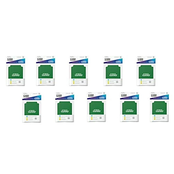 10 Packs Ultimate Guard Green Card Dividers (10) Standard Size Display Case