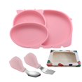 thumbnail image 1 of Plato de cena dieléctrico para bebés Plato de cena de silicona con ventosa para niños Vajilla para bebés Plato de cena de silicona integrado para niños, 1 of 6
