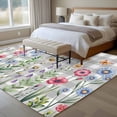thumbnail image 5 of Rectangle Area Rug 5x8ft,Farmhouse Flower Butterfly Washable Carpet Non-Slip Runner Accent Rugs Indoor Floor Mat for Bedroom Living Room Decor,Rustic Botanical Gray Buffalo Plaid, 5 of 9