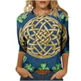 thumbnail image 2 of Women's 3/4 Sleeve Tops Oversized Crewneck St Patricks Day Irish Shamrocks Print Short Sleeve T Shirts Summer Casual Plus Size Loose Fits Comfy Soft Tee Shirt, 2 of 5