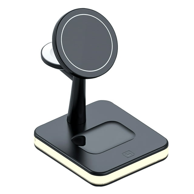 Methold Base de carga inalámbrica 3 en 1 para teléfono móvil con soporte de almacenamiento USB tipo C, estación de carga, suministros para teléfonos Electrónica Negro