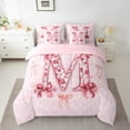 thumbnail image 3 of Castle Fairy Floral Initial 7-Piece Twin Bedding Sets,Dreamy Princess Bedding Comforter Set,Bow Flower Breathable Sheet Sets,Breathable Girls Bedroom Decoration, 3 of 8