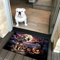 thumbnail image 2 of Spooky Halloween Night Witch Brussels Griffon Glowing Pumpkins Doormat Griff Dog Lover Indoor Outdoor Welcome Mat - 12015, 2 of 5