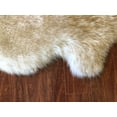thumbnail image 2 of Soho Luxurious Faux Sheepskin Pelt White with Brown Tips Shag Area Rug or Runner, 2 of 5