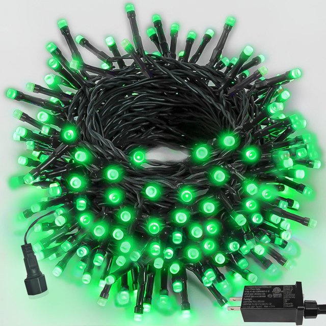Cadena de luces navideñas YIQU, 23 m, 200 LED, verde, impermeable