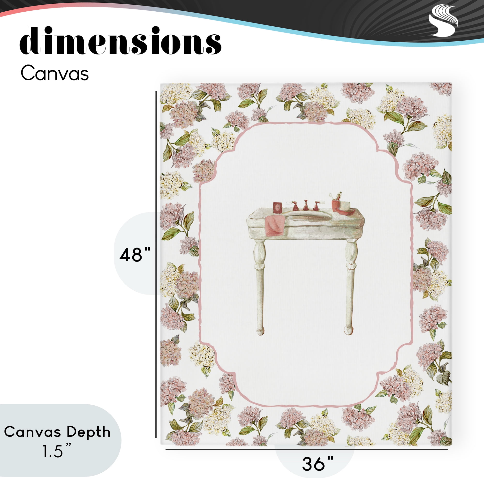 Stupell Industries Elegant Hydrangeas Vanity Canvas Wall Art, design by Carol Robinson