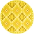 thumbnail image 1 of Ahgly Company Machine Washable Indoor Round Southwestern Yellow Country Area Rugs, 3' Round, 1 of 4