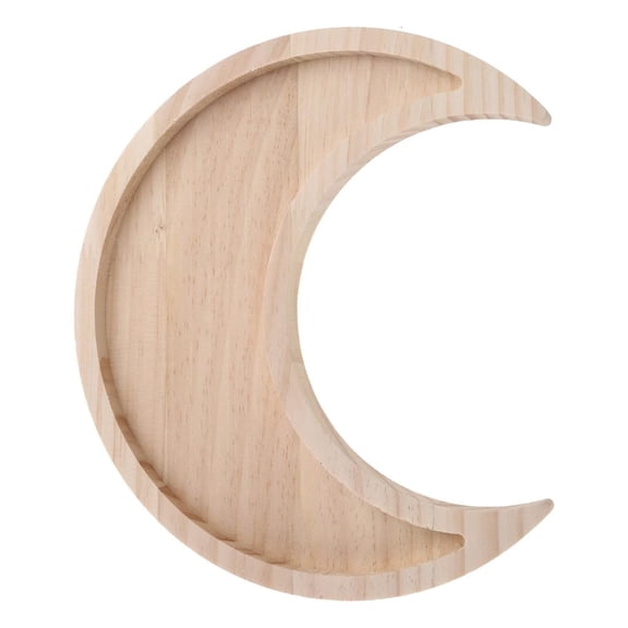 SDFGTstore Wooden Serving Tray Rustic Tableware Dessert Dish Moon for Sun Shape Jewelry Plate Bowl Eid Mubarak Ramadan Party Supplies