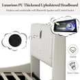 thumbnail image 3 of Full Bed Frame With Bluetooth Speakers And Rgb Led Lights Luxurious Platform Bed With Pu Leather Headboard No Box Spring Needed Easy Assembly White, 3 of 7