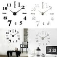 thumbnail image 6 of PULLIMORE Frameless DIY Wall Clock Modern Large 3D Mirror Sticker for Living Room Bedroom Office Home Decoration "Silver", 6 of 8