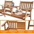 thumbnail image 5 of NiamVelo Outdoor Bench, 2 Person Wooden Garden Chair Front Porch Bench with Umbrella Hole Table and Armrests Lawn Chairs Outside for Pool Beach Backyard Balcony Yard , Natural Oiled, 5 of 7