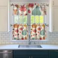 thumbnail image 3 of Fall Kitchen Curtains 24 Inch Short - 3 Panel Set, Autumn Harvest Print, Rod Pocket Window Treatment for Thanksgiving, Farmhouse, Cafe, Living Room - Machine Washable, 3 of 6