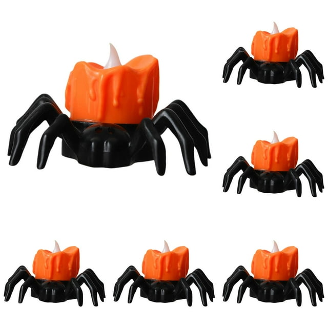 AKEGAMN Liquidation! Bougies Chauffe-Plat d'Halloween à Piles Bougies LED Sans Flamme Bougies Chauffe-Plat Vacillantes pour Décorations d'Halloween Bougies Chauffe-Plat d'Halloween à Piles