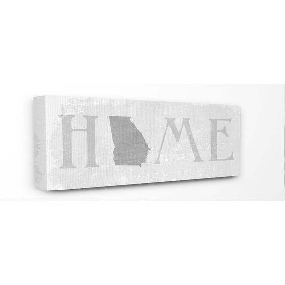 Stupell Industries Georgia Home State Map Grey Neutral Textured Word Design Canvas Wall Art by Daphne Polselli