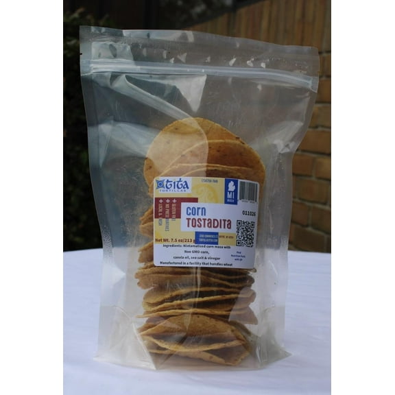Mi Delicia Tostadita Fried Tortilla Crunchy Preservative Free Ready to Eat 25 Count