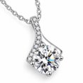 thumbnail image 2 of Women's Sparkling Round-Cut Pendant Necklace, White Copper Silver-Tone Clear Stone Necklace, Fashion Commuter Necklace for Women, 2 of 6