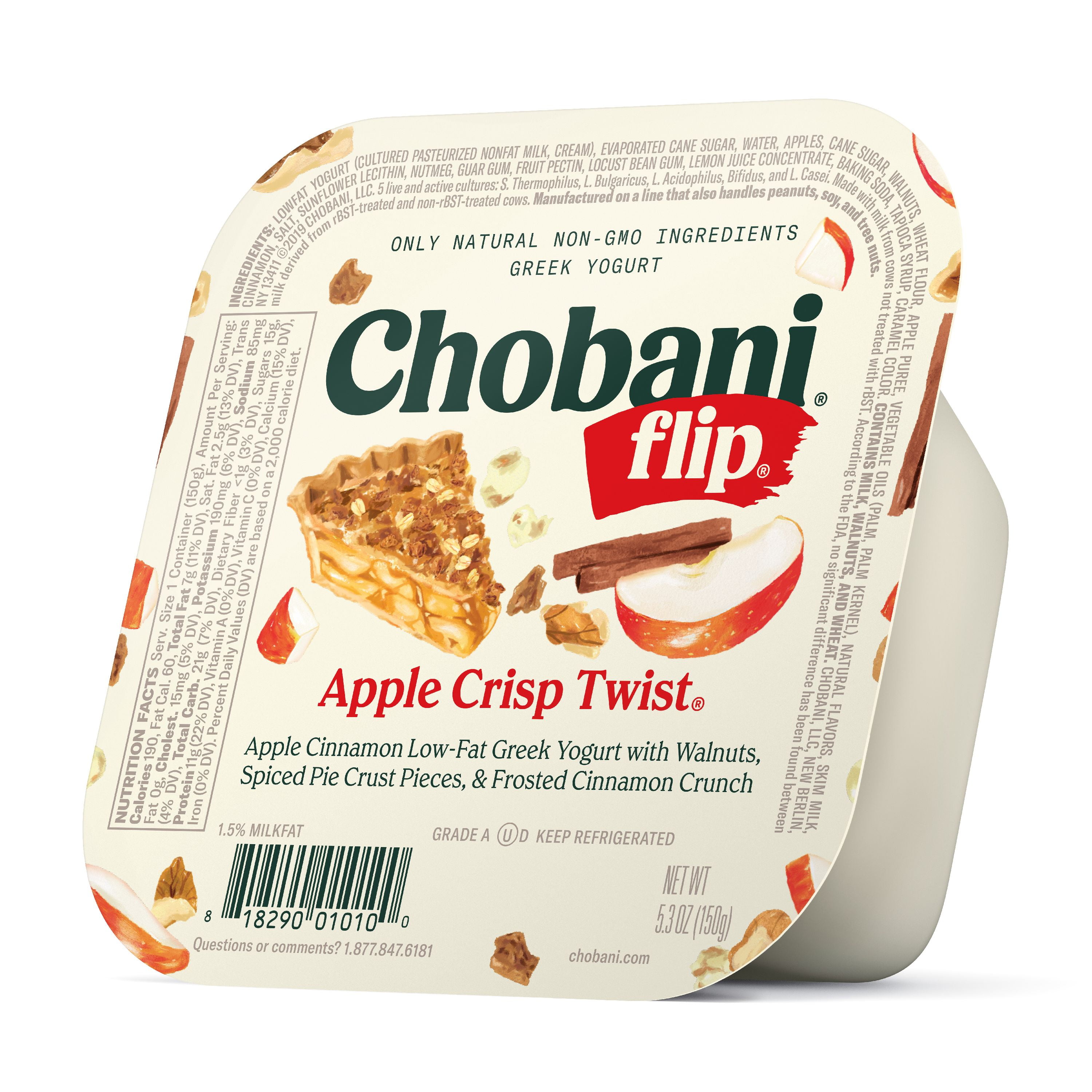 Chobani® Flip® Lowfat Greek Yogurt, Apple Crisp Twist 5.3oz Walmart