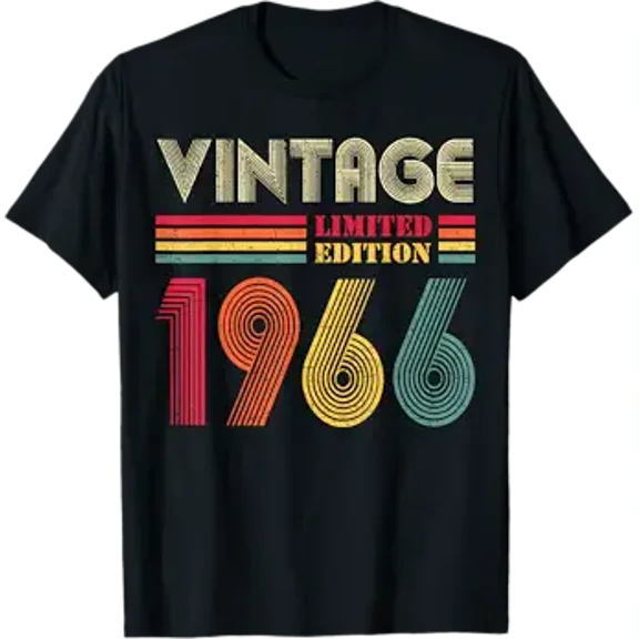 Vintage 1966 60th Birthday Gift Men Women 60 Years Old T-Shirt