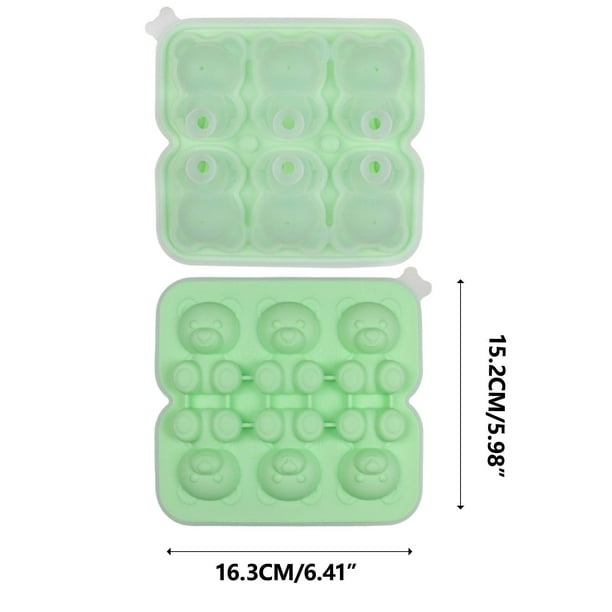 Pisexur Batería de cocina Caja de hielo para whisky, té y leche helada con forma de osito de peluche de 6 agujeros para la cocina del hogar