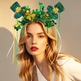 thumbnail image 2 of Uuowzo St.Patrick's Day Headbands, Green Shamrock Clover Hats Headband, Saint Patricks Day Irish Headwear Costume Accessories Top Hat Head Band Party Favors for Women Men, 2 of 5
