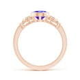 thumbnail image 2 of ANGARA Natural Vintage Style Bezel-Set 1.25 ct Tanzanite Ring with Diamonds in 14K Rose Gold for Women (Size-8x6mm) | December Birthstone, Anniversary, Jewelry Gift for Women | Natural Tanzanite Ring, 2 of 9