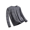thumbnail image 4 of Annhoo Shirts for Men Casual Pullover Block Color Crewneck Breathbale Long Sleeve Lightweight Tops Loose Clothes, 4 of 8