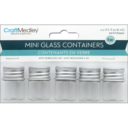 Multicraft Glass Bottles Mini w/ScrewLid .2oz  (Best Paint For Glass Bottles)