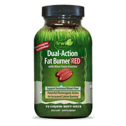 Irwin Naturals Dual-Action Fat Burner RED - 75 Liquid Soft-Gels - Powerful Thermogenic with Nitric Oxide Booster - 25 Total Servings